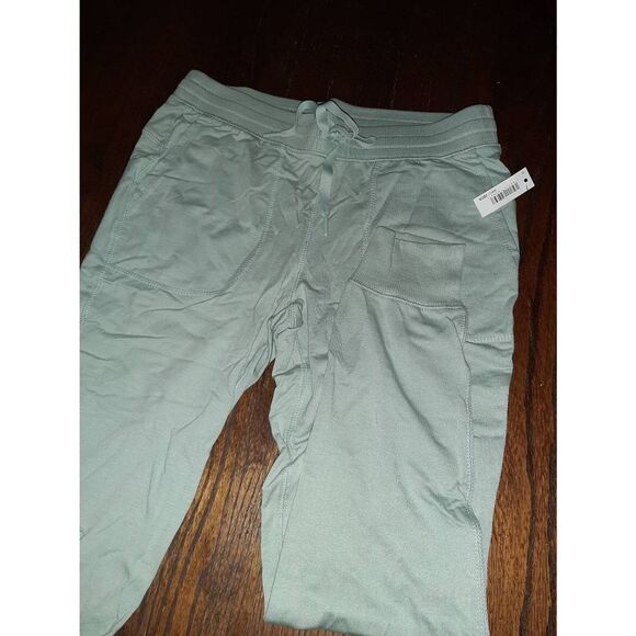 New XS  Green Mid Rise Drawstring Waist Athletic Casual Loungewear Jogging Pants - Picture 2 of 2
